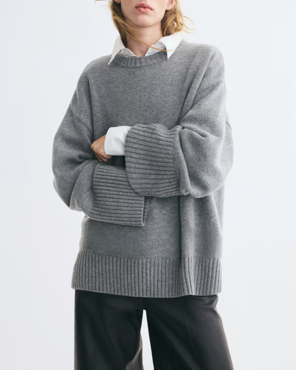 Gray oversized cashmere blend sweater

#LTKSeasonal