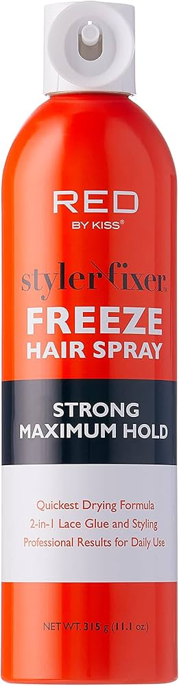Red by Kiss Styler Fixer Freeze Hair Spray Strong Maximum Hold 2-In-1 Lace Glue and Styling 11oz | Amazon (US)