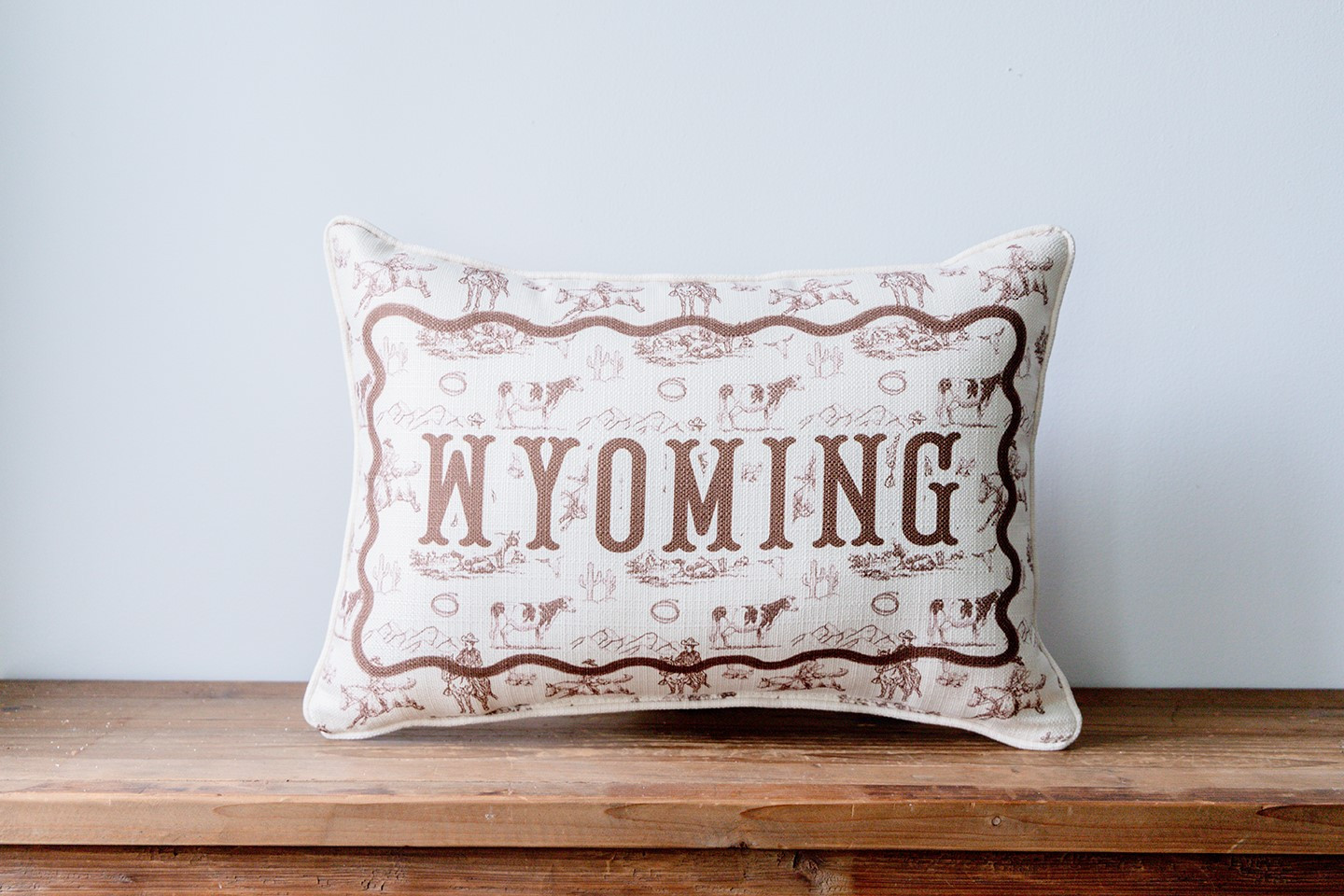 Cowboy Toile State Pillow | Little Birdie | Little Birdie