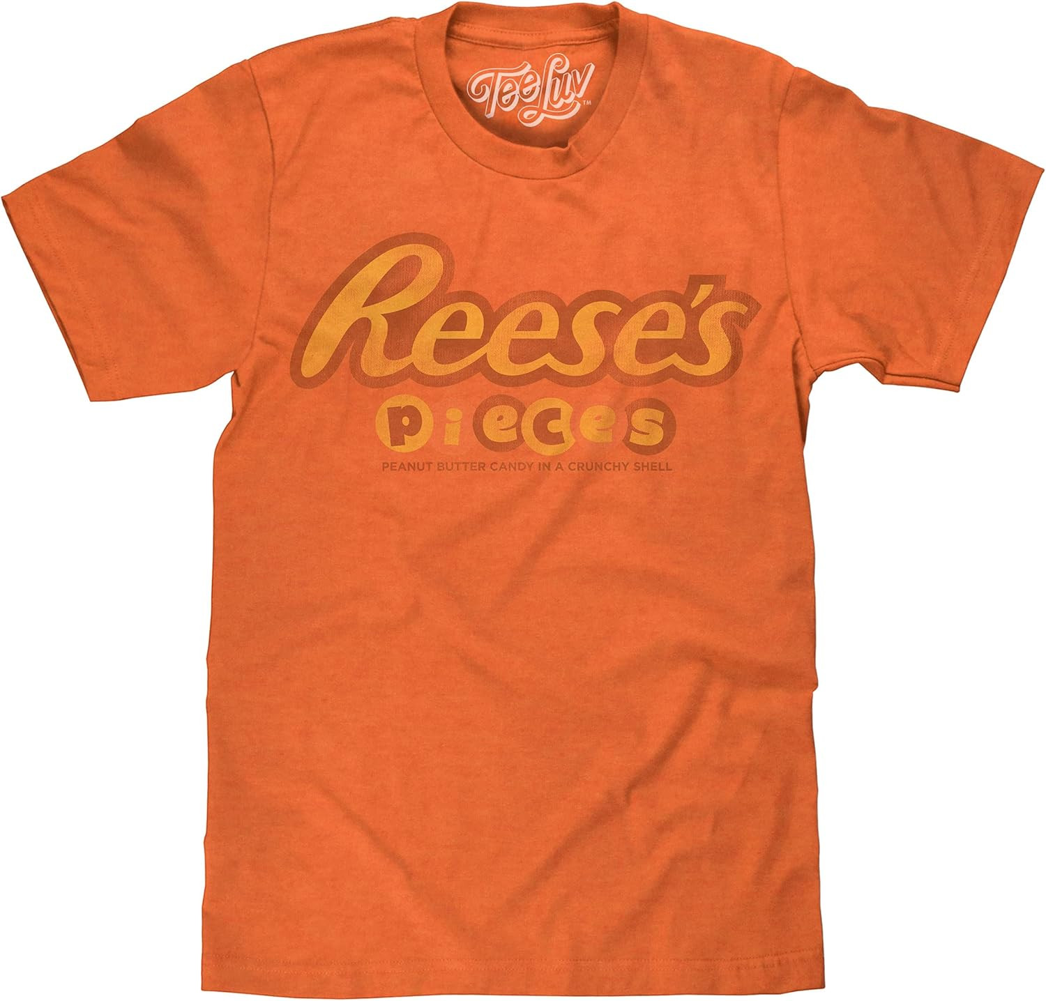 Tee Luv Reese's Pieces T-Shirt - Reeses Peanut Butter Candy Logo Shirt | Amazon (US)