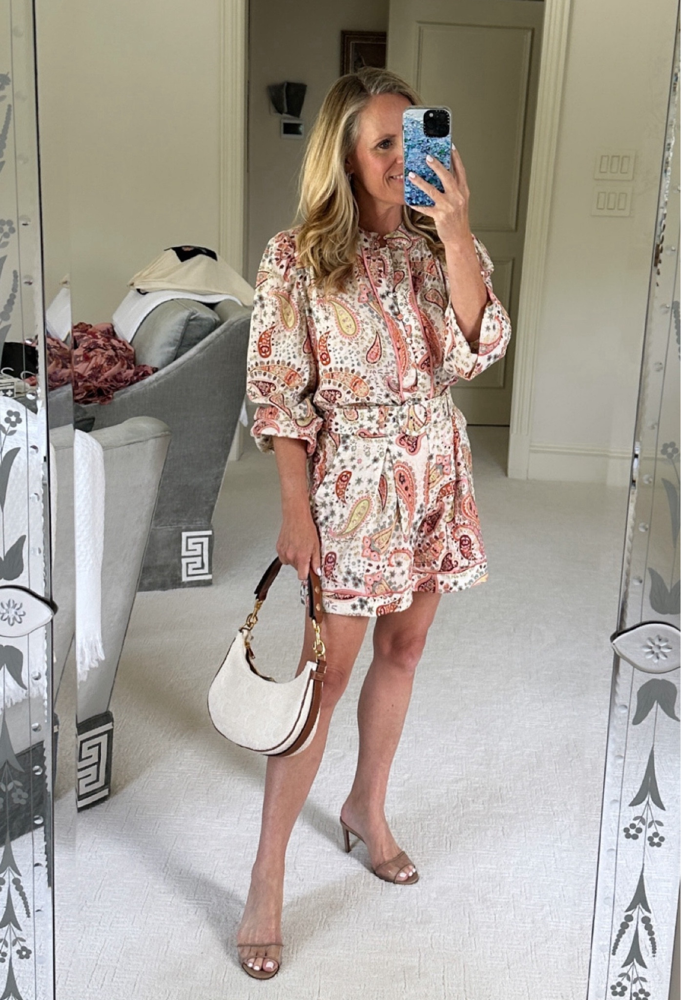 Tanya x Avara beautiful Paisley, printed short set
Perfect colors to transition to fall 
Reminiscent of a very high end designer, but both pieces are under $100 
Fits true to size 

#LTKOver40 #LTKSeasonal #LTKStyleTip