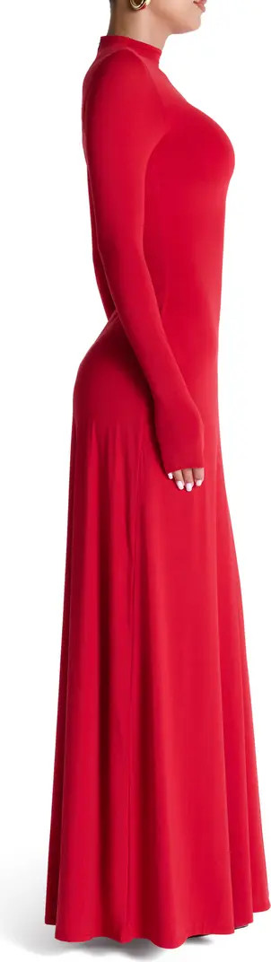 Naked Wardrobe Mock Neck Long Sleeve Maxi Dress | Nordstrom | Nordstrom