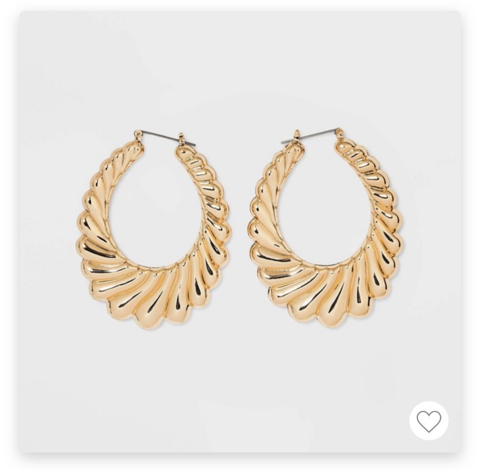 Gold oval swirl hoop earrings from Target! 

#LTKstyletip #LTKGiftGuide