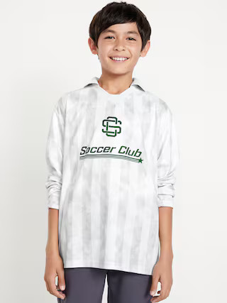 Oversized Long-Sleeve Collared Soccer Top for Boys | Old Navy (US)