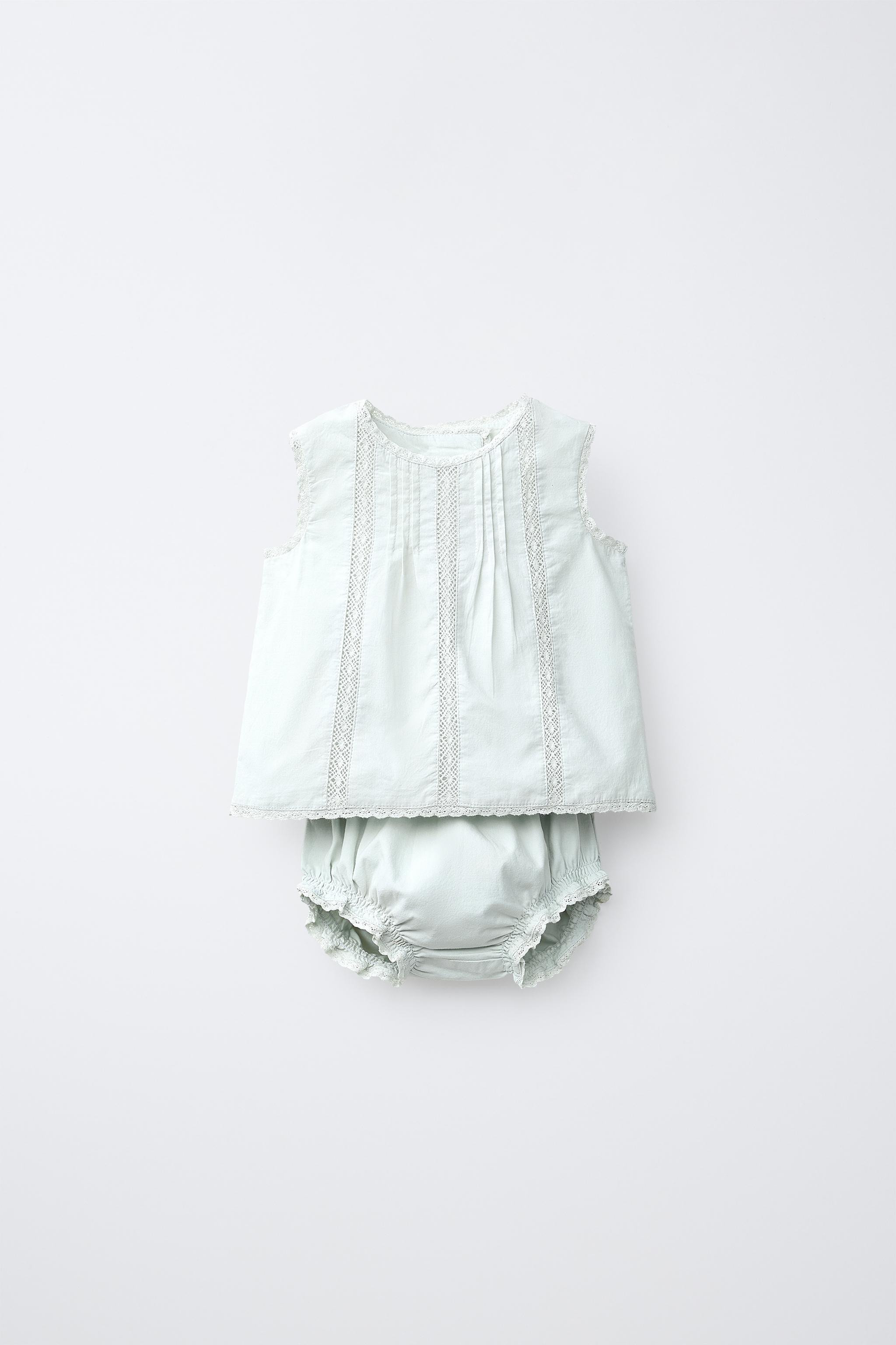 EMBROIDERED SHIRT AND BLOOMERS SET | Zara US