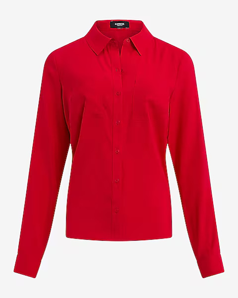 Georgette Double Pocket Portofino Shirt | Express