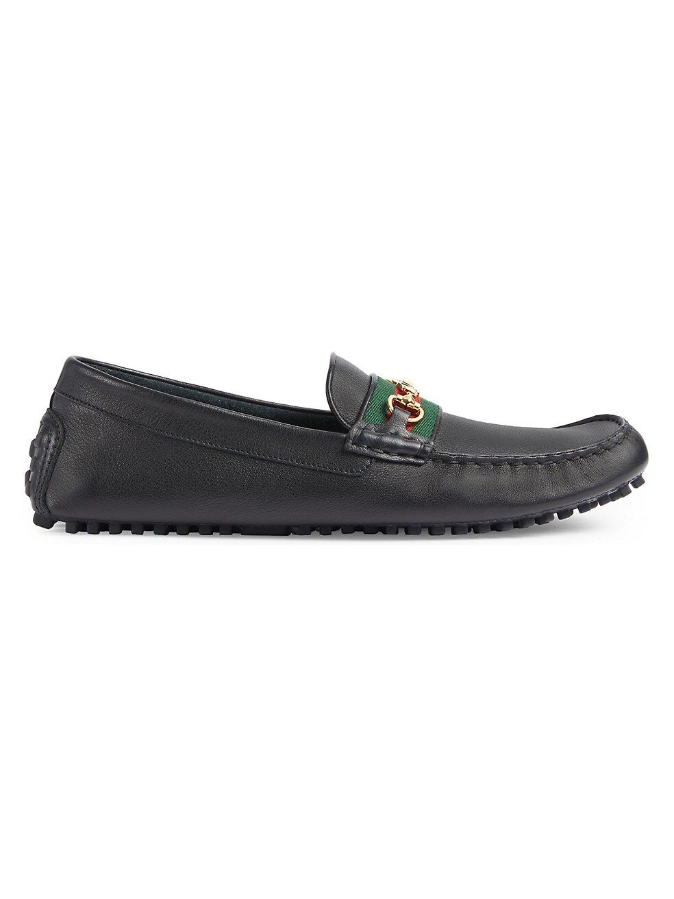 Gucci Ayrton Leather &amp; Web Driver Loafers | Saks Fifth Avenue