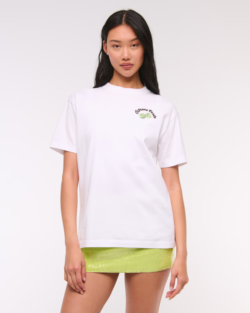 Oversized Lime Graphic Tee | Abercrombie & Fitch (US)