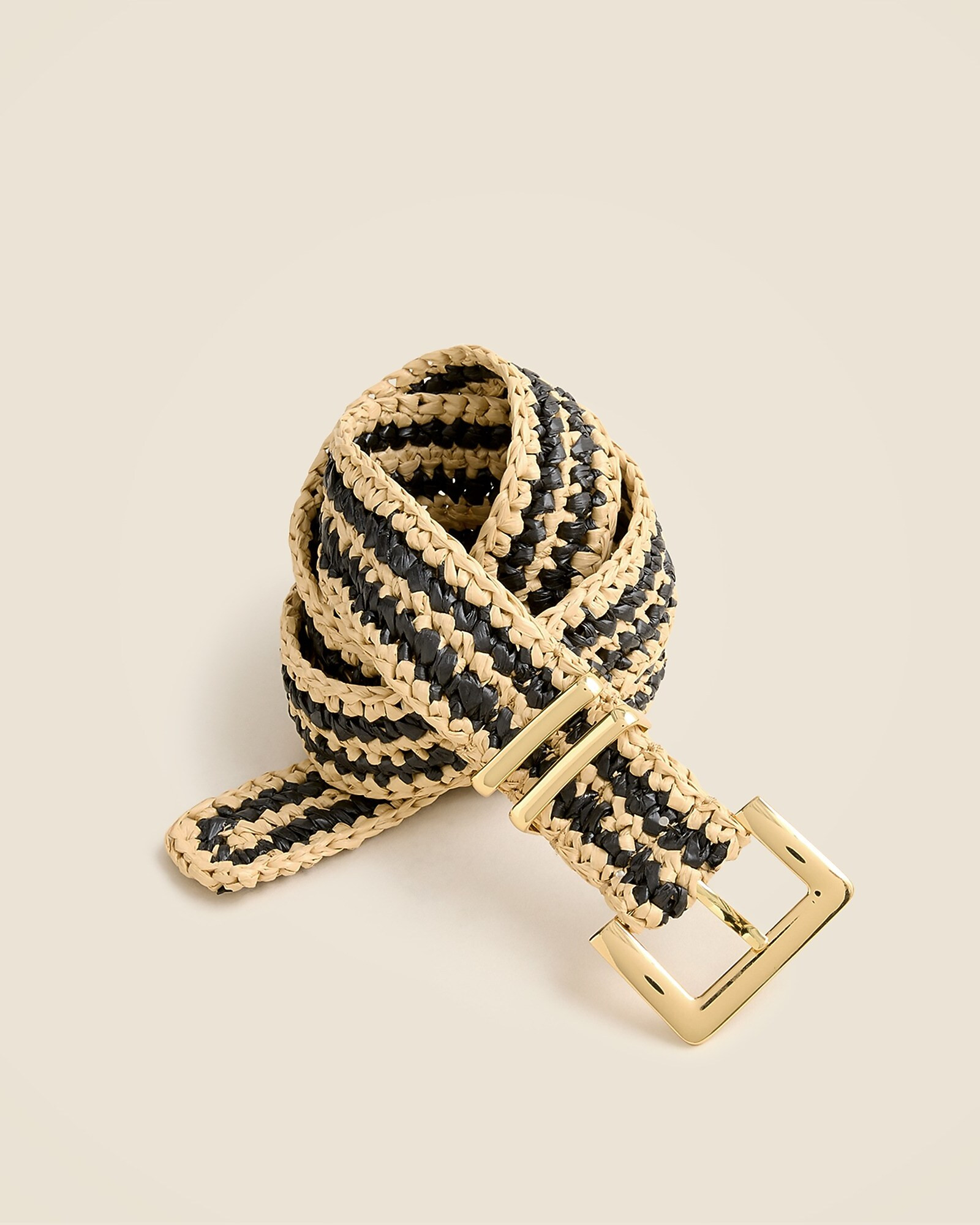 Woven square buckle belt in stripe | J. Crew US