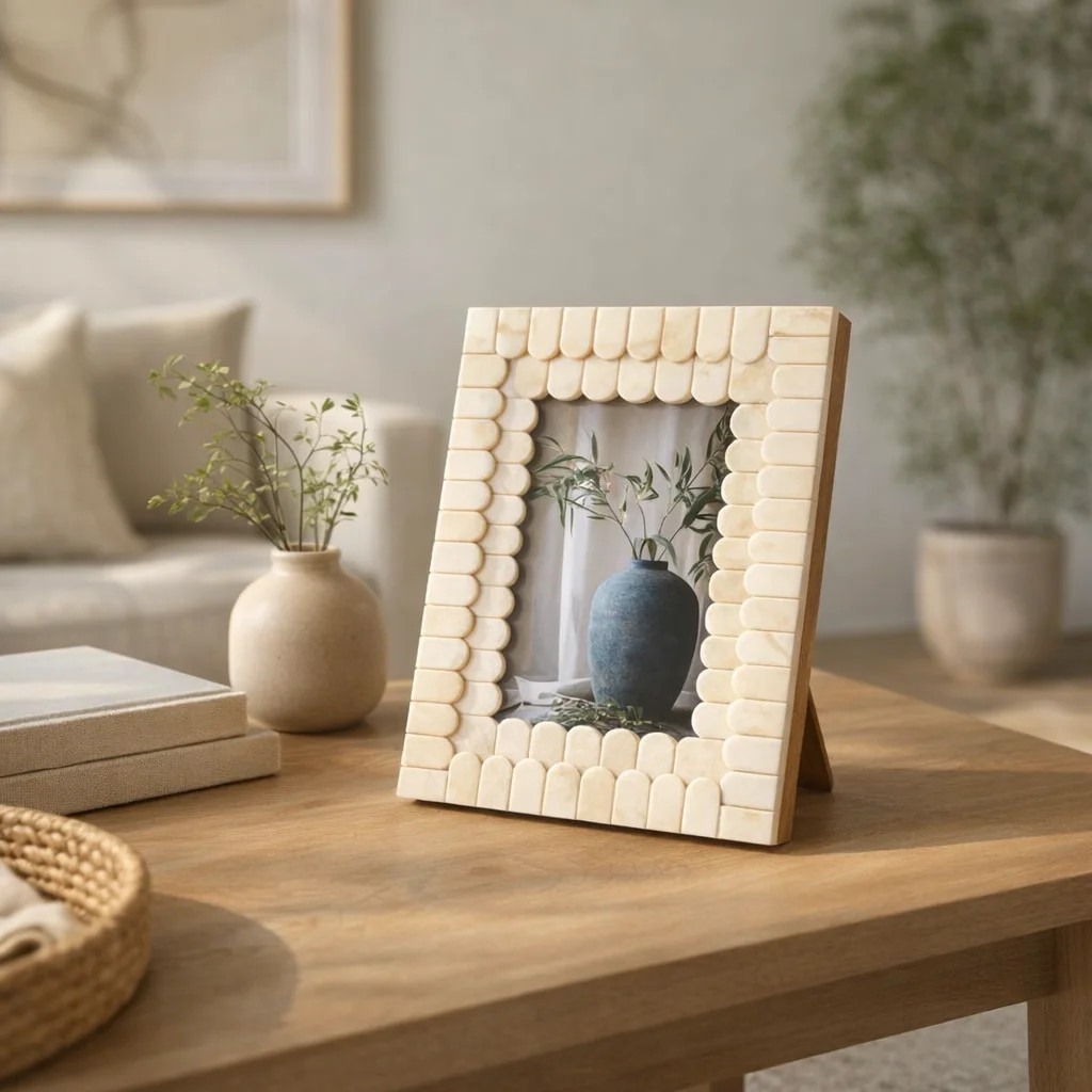Decorative Resin and Wood Picture Frame with Glass Front and Scalloped Detailing in Modern Wood D... | Wayfair North America