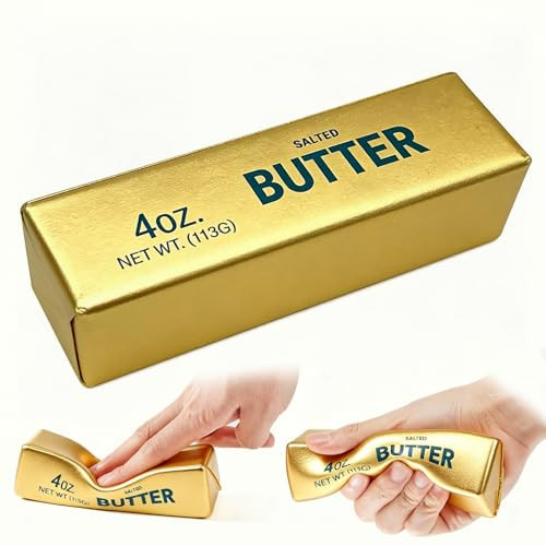 XQOQO Butter Squishy, Soft Slow Rising Squeeze Toys, Butter Stick Squishy Fidget Toys and Stress Balls Squishies for Office Desk Toys, Party Favors & Birthday Gifts(Golden) | Amazon (US)