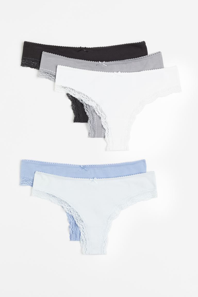 5-pack Brazilian Briefs - Light blue/gray - Ladies | H&M US | H&M (US + CA)