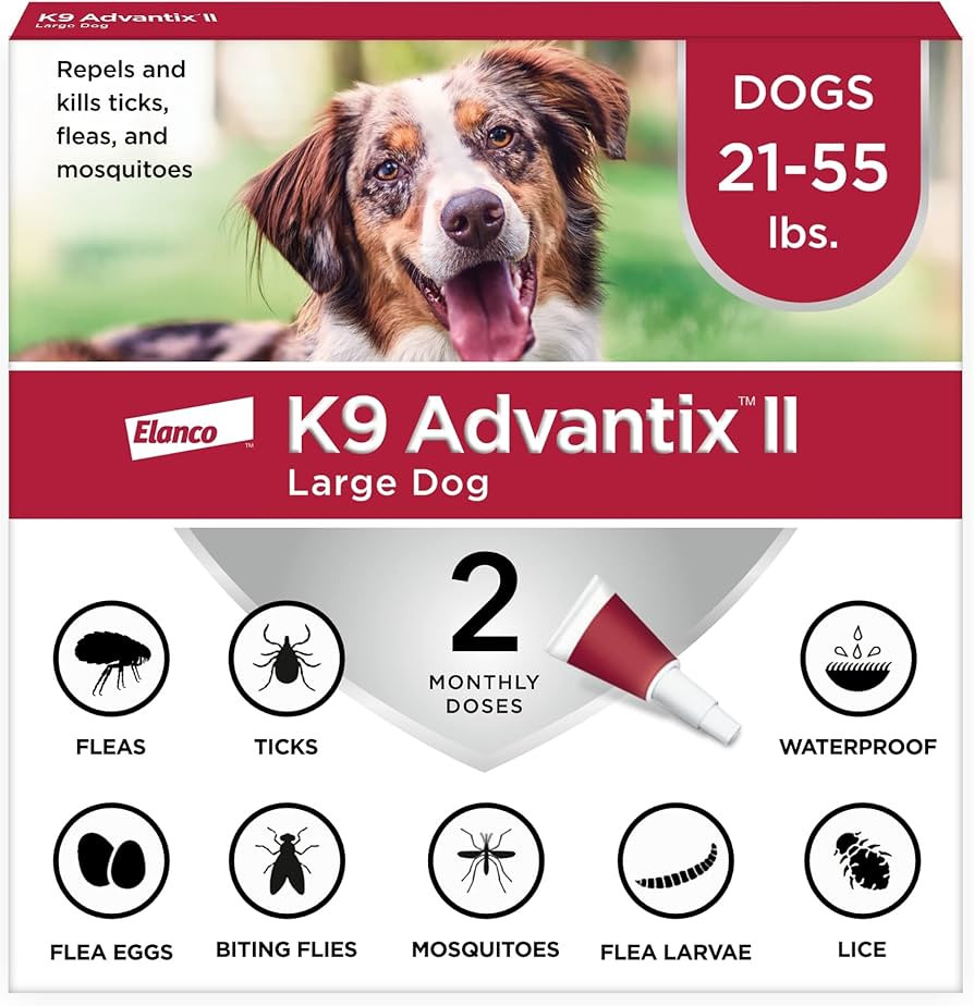 K9 Advantix II Large Dog Vet-Recommended Flea, Tick & Mosquito Treatment & Prevention | Dogs 21-5... | Amazon (US)