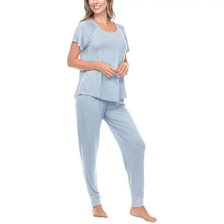 Honeydew Womens 2 Piece Jersey Pajama Jogger Lounge Set(Blue Jay Dot XL) | Walmart (US)