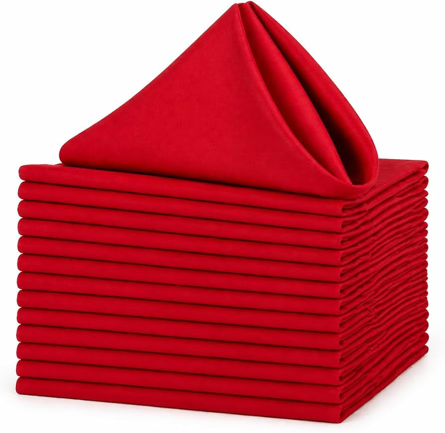 Spun Polyester Cloth Premium Napkins, 20x20 Inch, Wrinkle Resistant, Reusable, Bulk Set for Resta... | Amazon (US)