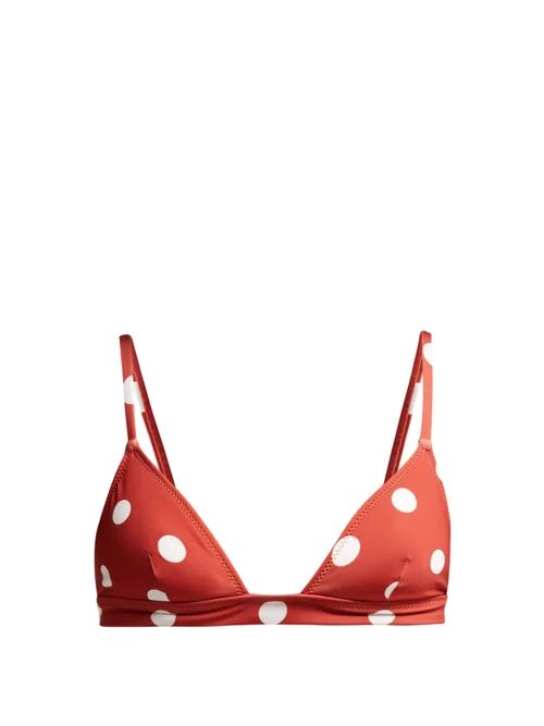 Solid & Striped - The Morgan Polka-dot Bikini Top - Womens - Red Multi | Matches (US)