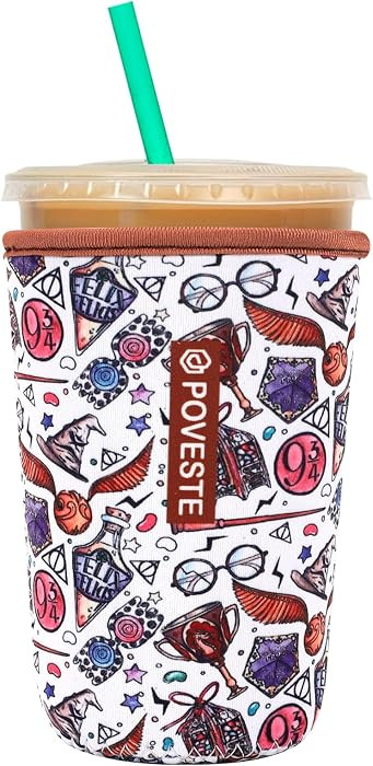 Reusable Neoprene Insulator Sleeve for Iced Coffee & Cold Soda, Coffee Sleeves for Iced & Hot Dri... | Amazon (US)