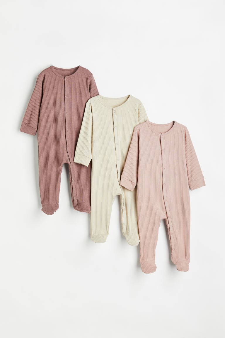 3-pack Ribbed Cotton Pajamas | H&M (US + CA)