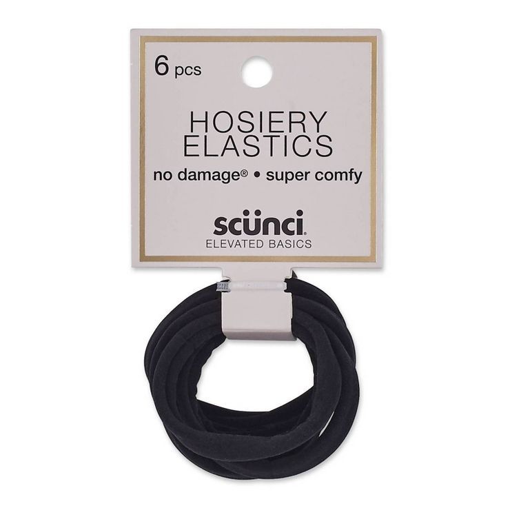 scunci Hosiery Ponytailer Hair Tie Elastics - 6ct | Target