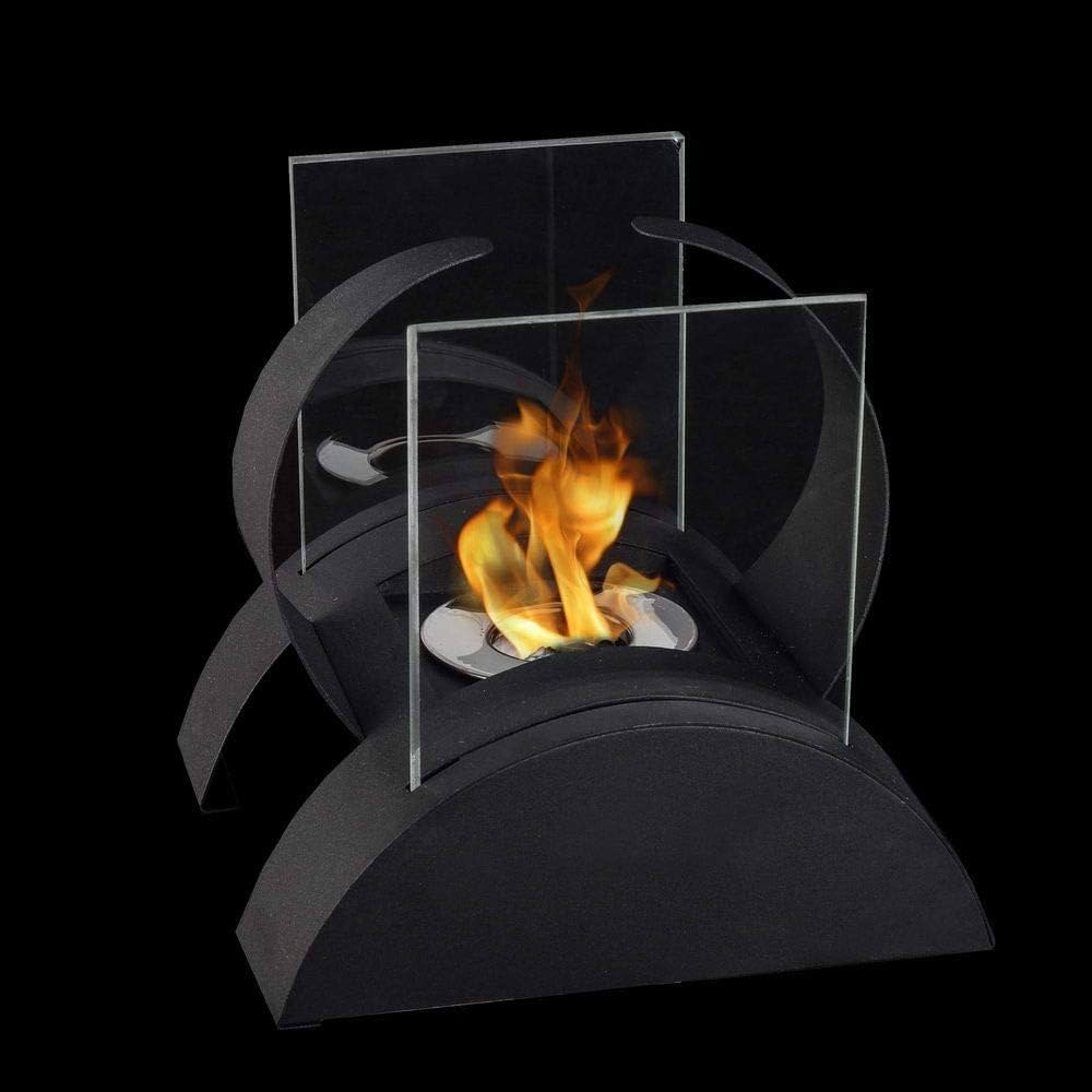 JHY DESIGN Square Bioethanol Fireplace with Two-Side Glass 7.5“H Tabletop Fireplace Bio Ethanol... | Amazon (US)