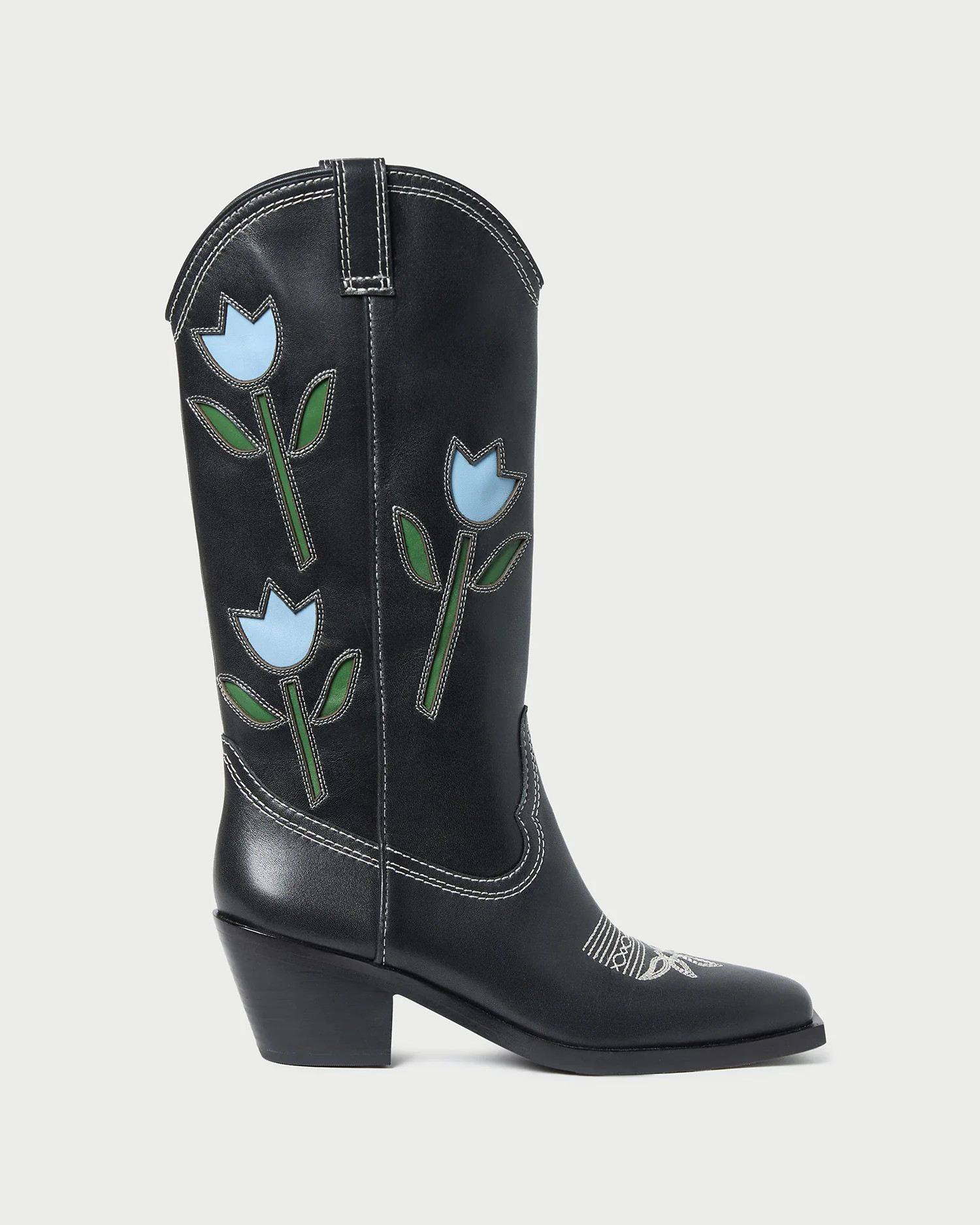 Wilder Black Tulip Leather Boot | Loeffler Randall