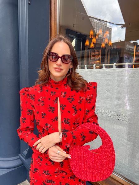 Alessandra rich dress, Anthropologie red bag, all red outfit, evening outfit, going out outfit, summer style, party outfit printed dress 

#LTKsummer #LTKstyletip #LTKuk
