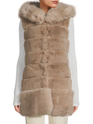 Faux Fur Longline Hooded Vest | Saks Fifth Avenue OFF 5TH
