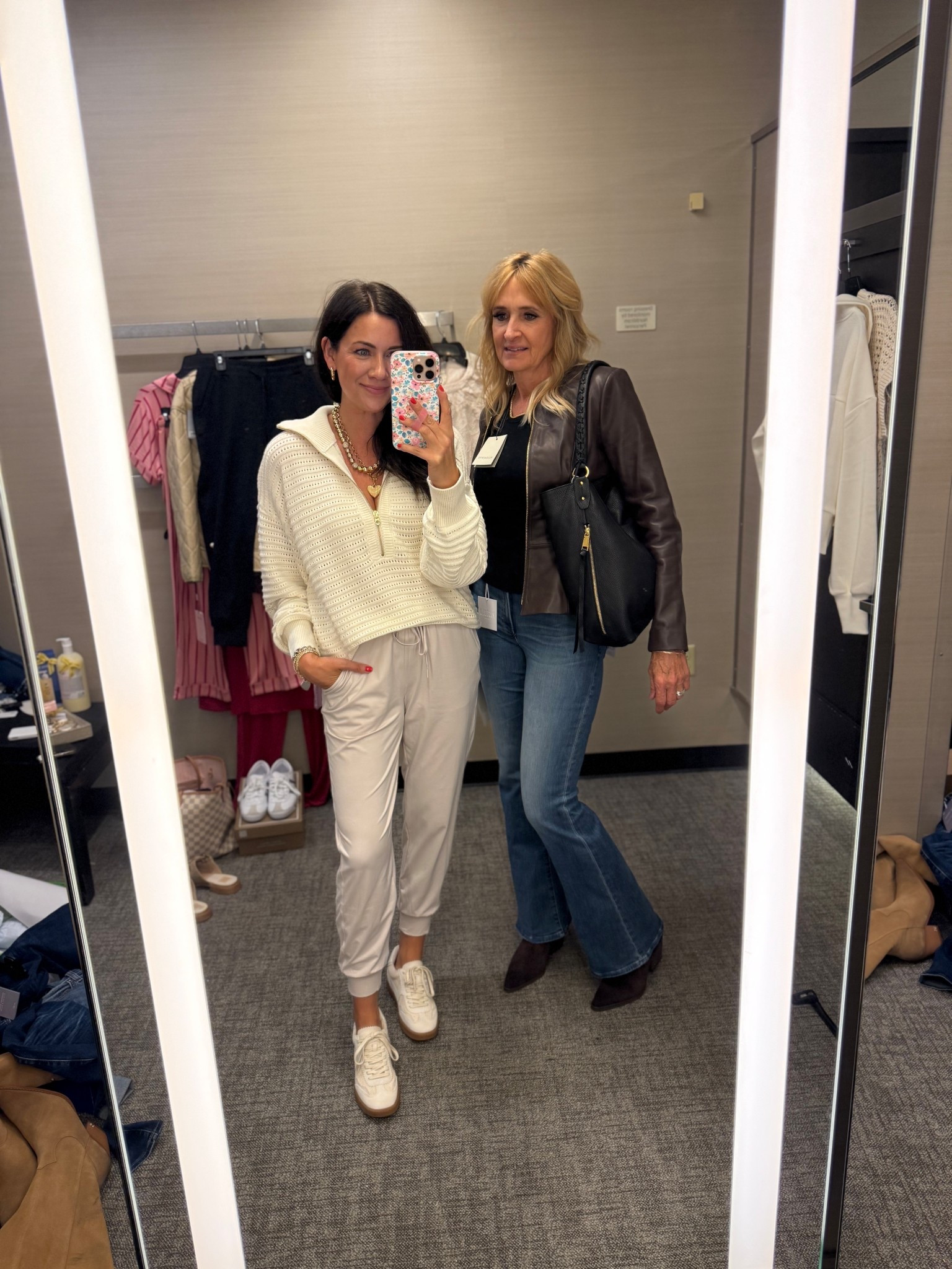 Varley quarter zip-small
Joggers-medium, needed small
Jeans-run tts
Jacket-xs
Tee-xs 
Nsale outfits 

#LTKSaleAlert #LTKStyleTip #LTKFindsUnder100