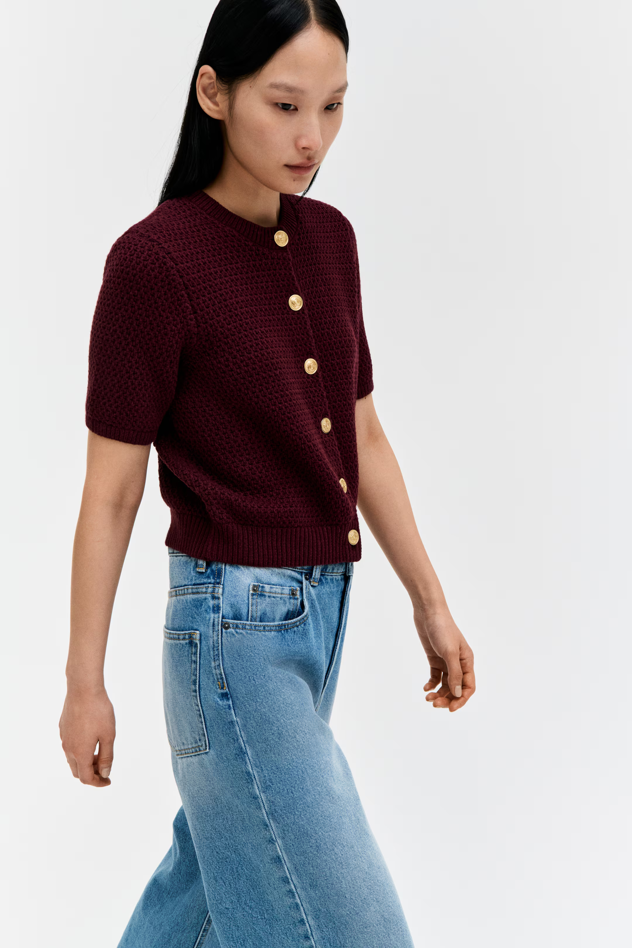 Textured-knit cardigan | H&M (UK, MY, IN, SG, PH, TW, HK)