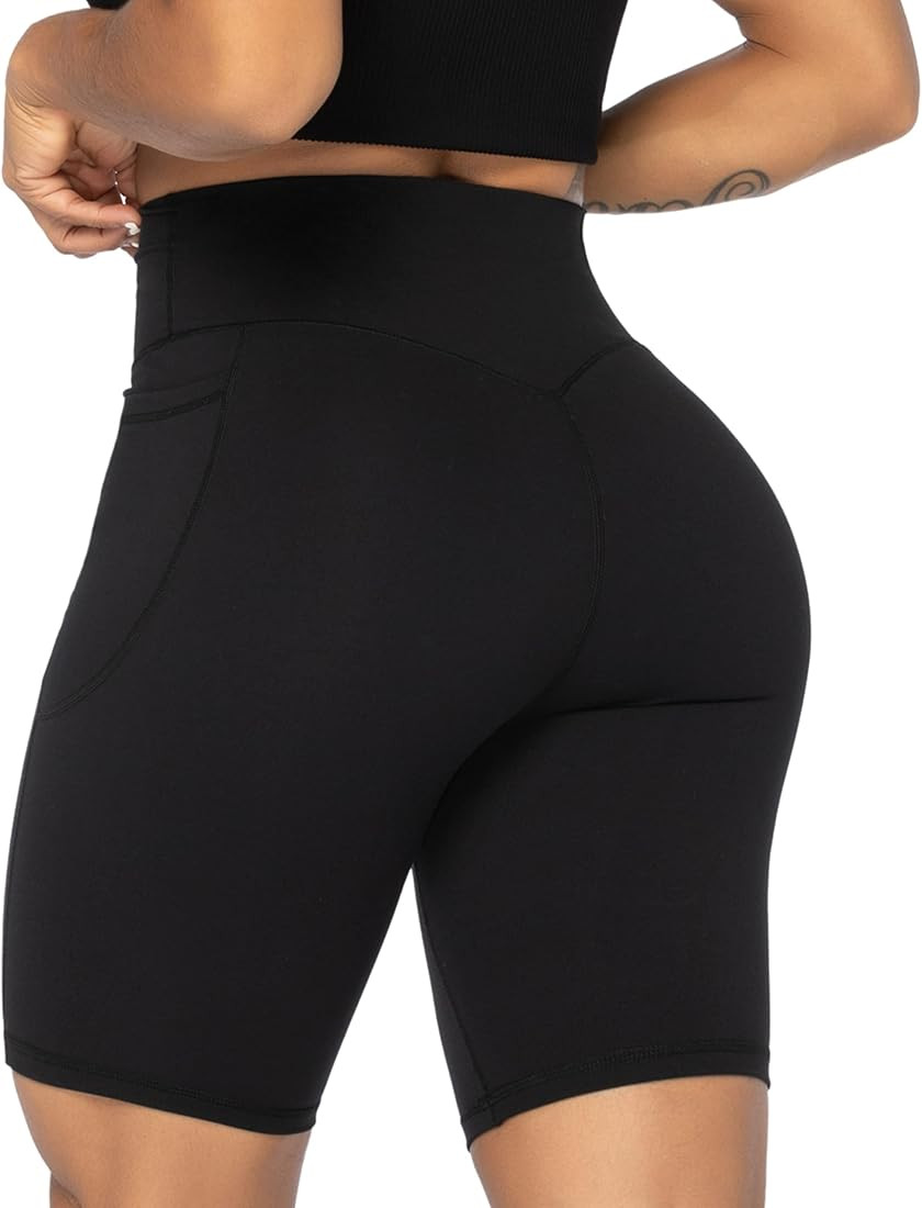 Sunzel Women's Biker Shorts in High Waist Tummy Control with Deep Pockets | Amazon (US)