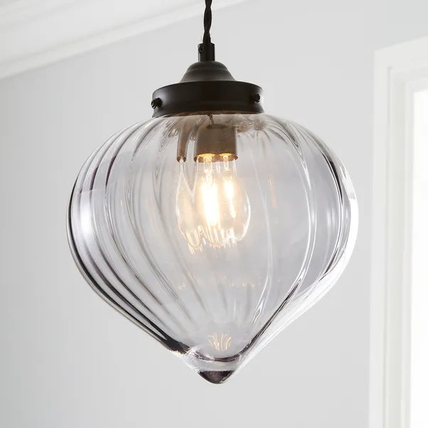 Voyager Smoked Glass Pendant Light | Dunelm