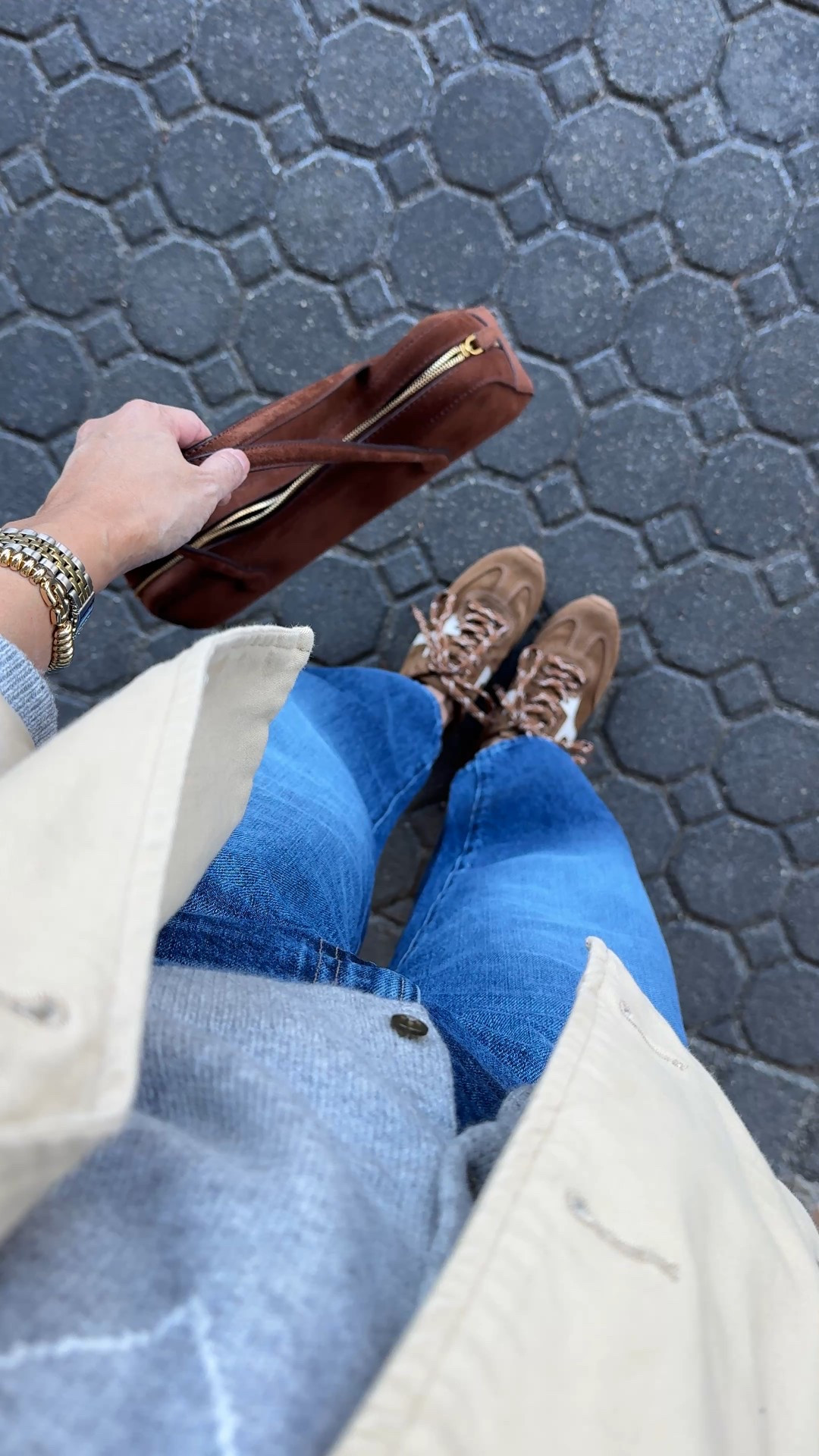 Modern Classic Fall Style
-Gray, brown, and denim combo never fails. 
-Cropped trench is an easy layering piece to make it feel more current. 
-Adding a peak of a base layer white t-shirt does make a difference. 
-Complement loose jeans styles with a more fitting sweater that hits closer to your natural waist. 
-Suede textures with shoes and accessories are perfect for the season. 


#LTKStyleTip #LTKOver40 #LTKShoeCrush