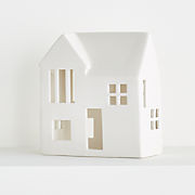 White Ceramic Holiday Lighthouse + Reviews | Crate & Barrel | Crate & Barrel