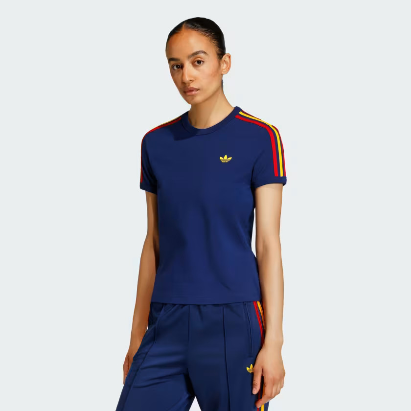 adidas 3-Stripes Slim Tee - Blue | Free Shipping with adiClub | adidas US | adidas (US)