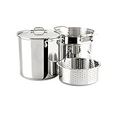 All-Clad Specialty Stainless Steel 3 Piece Cookware Set with Lid 12 Quart Induction Pots and Pans | Amazon (US)