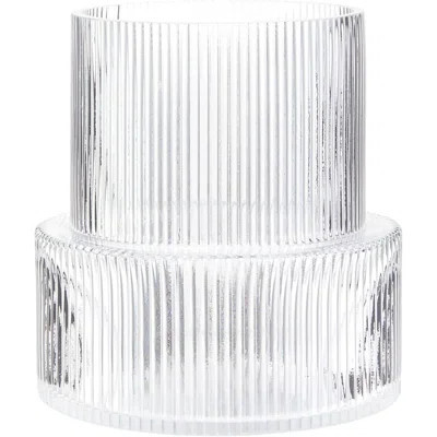 7.5" Ribbed Glass Vase Clear Fluted Flower Vase | Wayfair North America