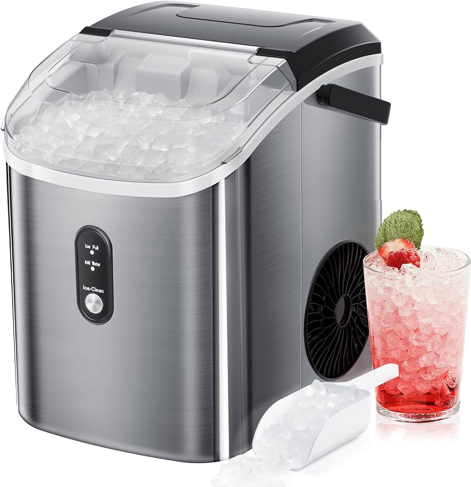 Nugget Countertop Ice Maker with Soft Chewable Ice, 34Lbs/24H, Pebble Portable Ice Machine with I... | Amazon (US)