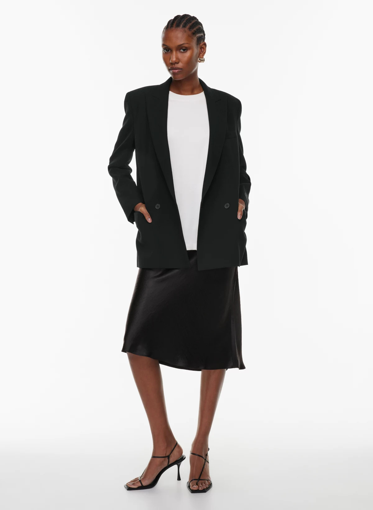 SLIP SATIN MIDI SKIRT | Aritzia
