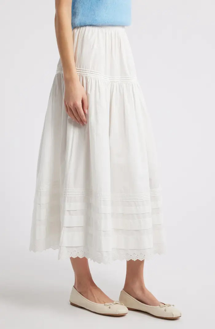 Sebastiane Tiered Organic Cotton Poplin Maxi Skirt | Nordstrom