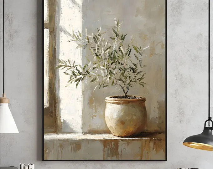 Olive Tree Still Life Painting Wall Art, PRINTABLE, Vintage Botanical Digital File, Modern Organi... | Etsy (Global)