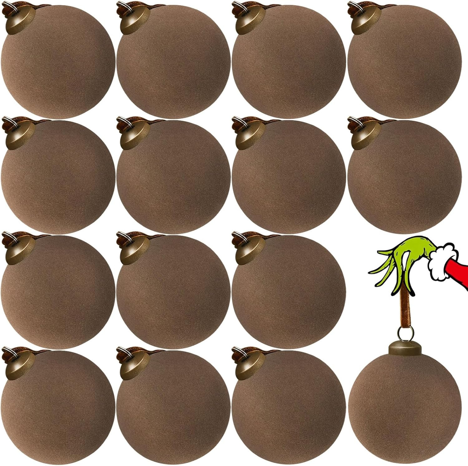 15 Pcs Velvet Christmas Balls, 3.15" Large Velvet Christmas Ornaments Balls, Plastic Shatterproof... | Amazon (US)