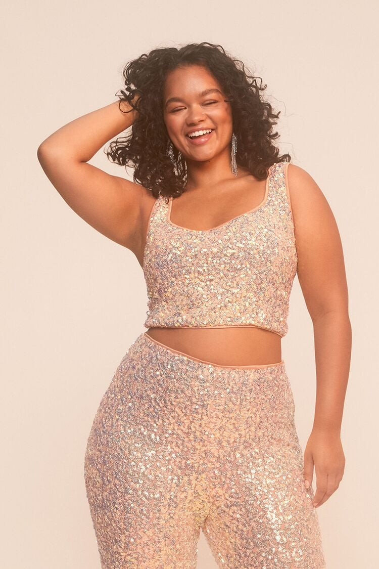 Plus Size Sequin Crop Top | Forever 21 (US)