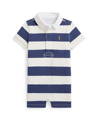 Baby Boys' Striped Rugby Collar Shortall | Macy's