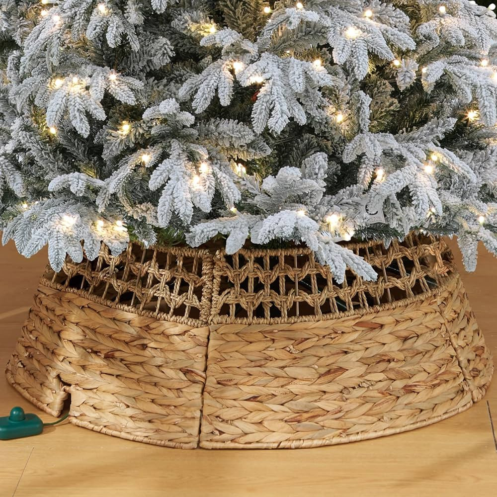 Christmas Tree Collar 28", Water Hyacinth & Seagrass 5 Pieces Christmas Tree Collars for Artifici... | Amazon (US)