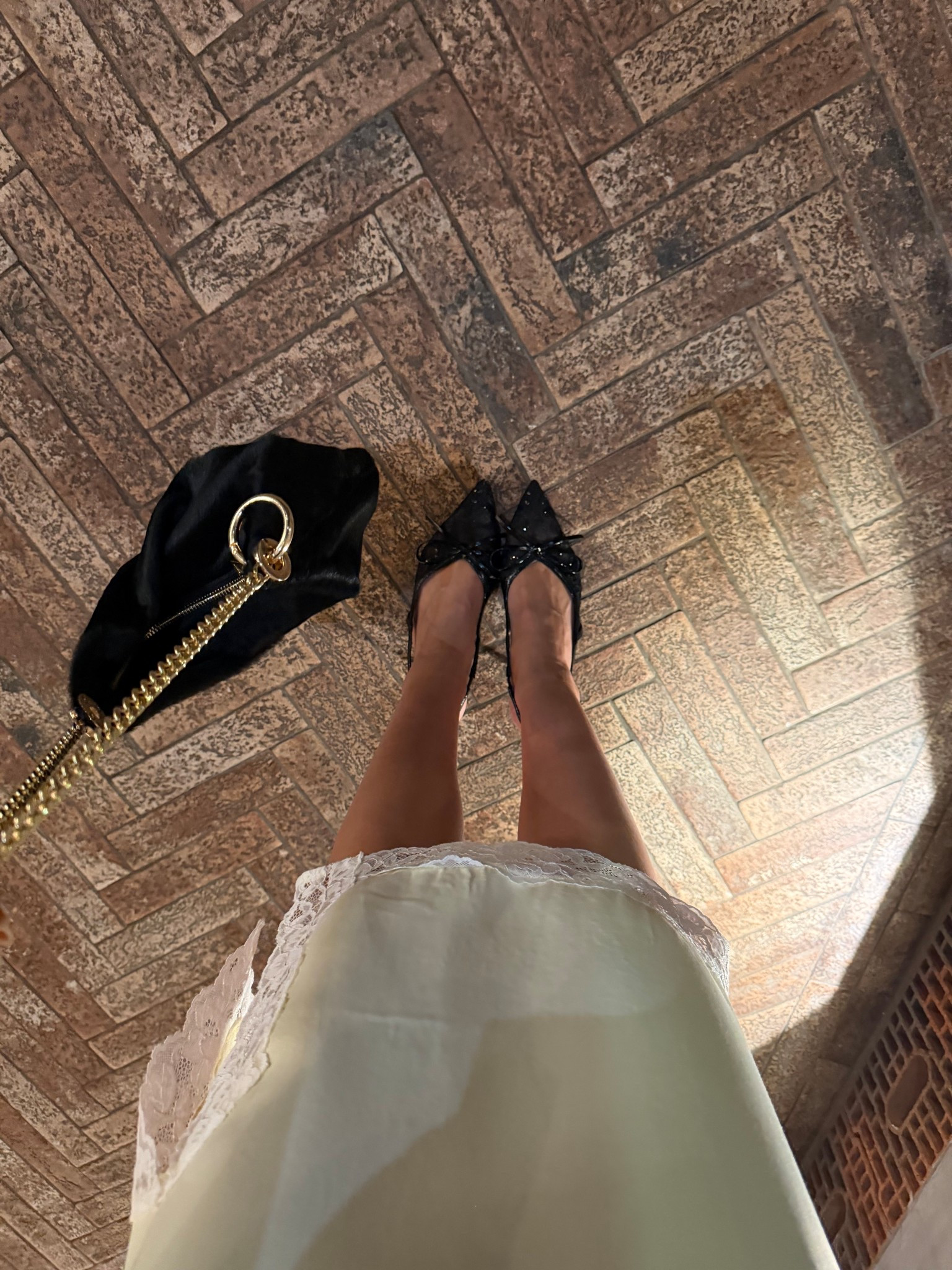date night outfits with flowy lace hem midi skirts, black bag & black court slingback heels ✨🖤

Perfect for holiday, date nights, dinner dates 💛

#LTKshoes #LTKdatenight #LTKspring