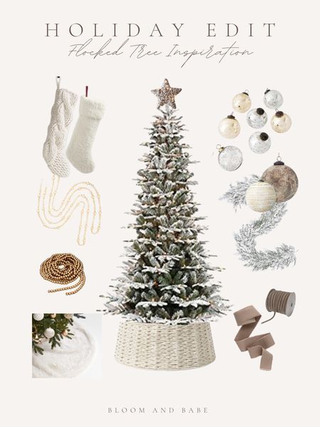 Decorate your flocked tree with all of my favorite essentials!

#LTKhome #LTKHoliday #LTKSeasonal