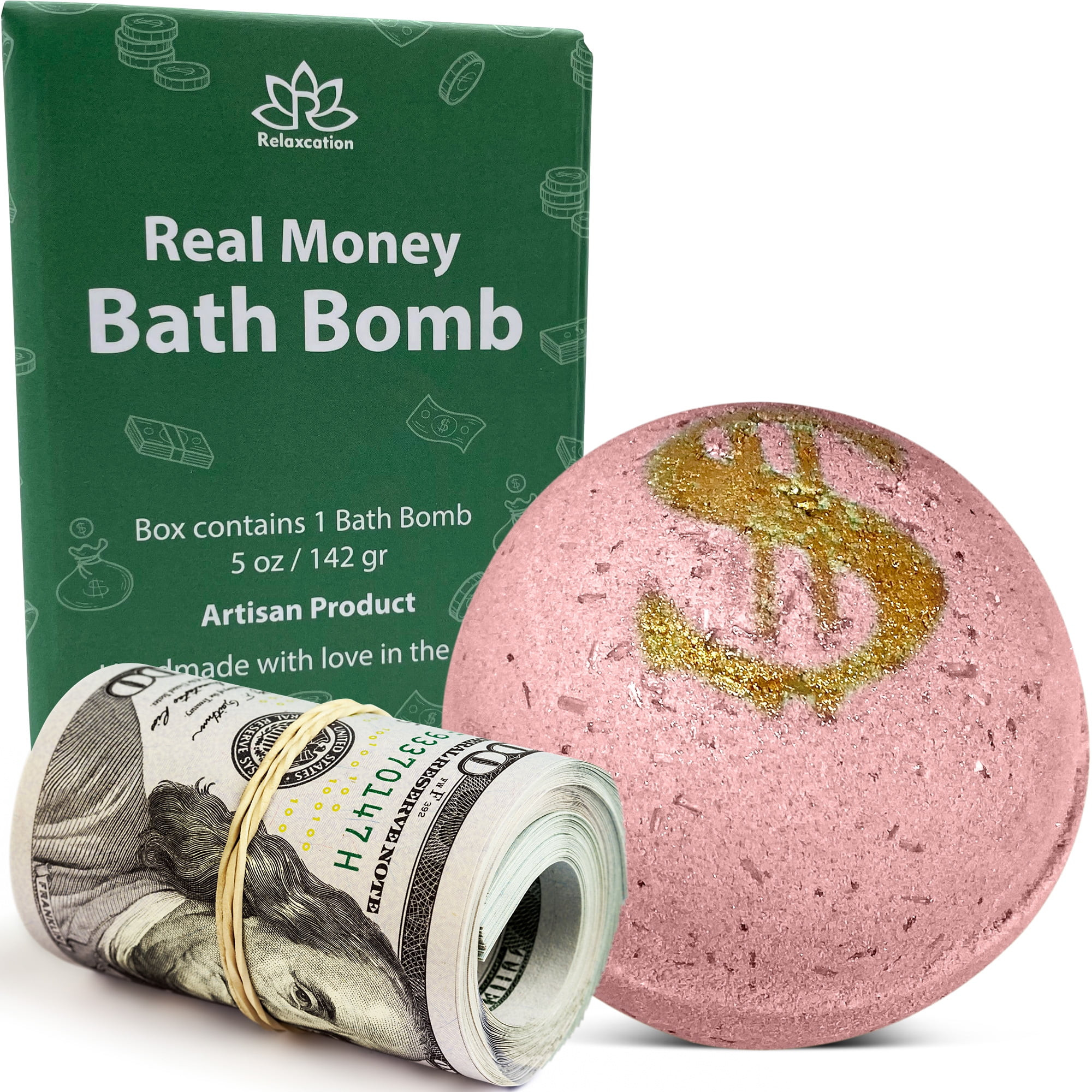 Money Bath Bomb "Rich Blossom" with Surprise Inside - from $1 to $100 Large Mystery Surprise Gift... | Walmart (US)