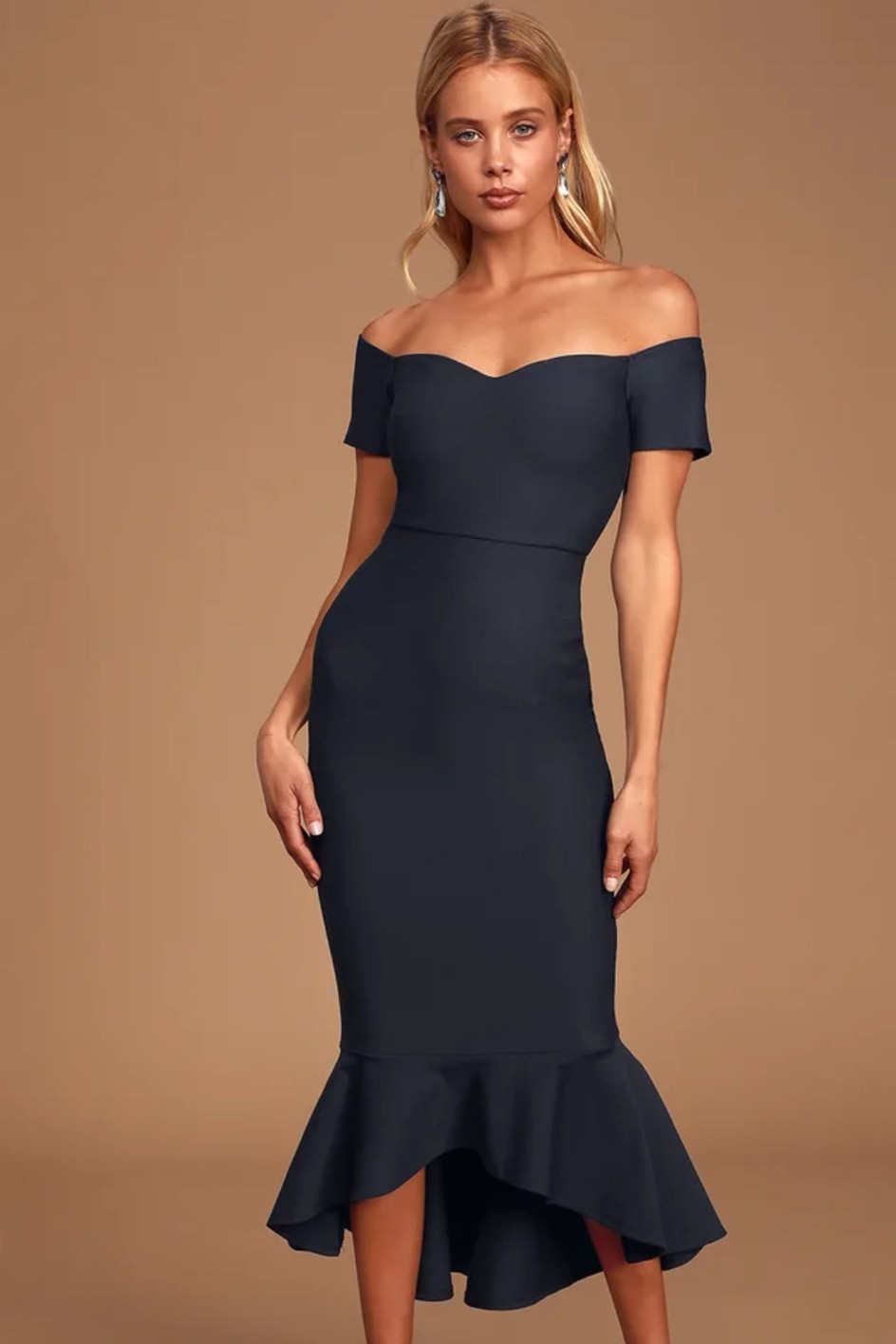 Navy blue off the shoulder Wedding guest dress

#LTKwedding #LTKunder100 #LTKstyletip
