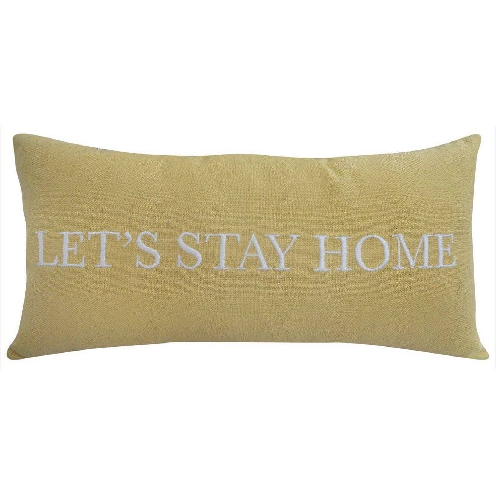 Oversized Let's Stay Home Lumbar Throw Pillow Yellow - Threshold | Target