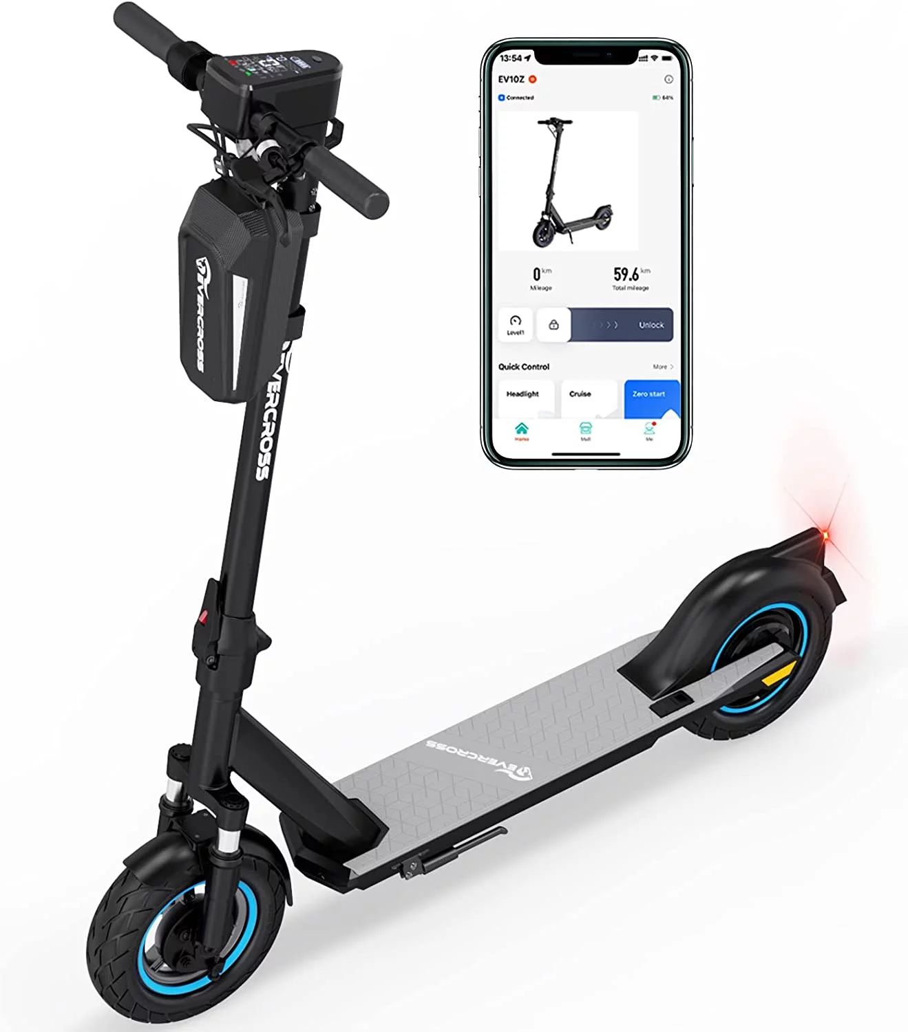 EVERCROSS Electric Scooter Adults, 10 " Solid Tires, 500W Motor up to 19 MPH, 22 Miles Long-Range... | Walmart (US)